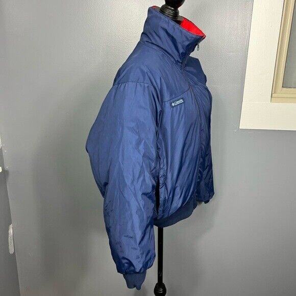 Vintage REVERSIBLE blue and orange Columbia puffer zip up jacket with pockets - Picture 8 of 12